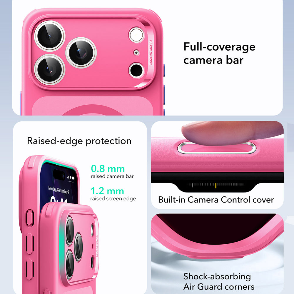 Husa MagSafe za Apple iPhone 17 Pro Max, ESR, Classic Hybrid, Roze Saten