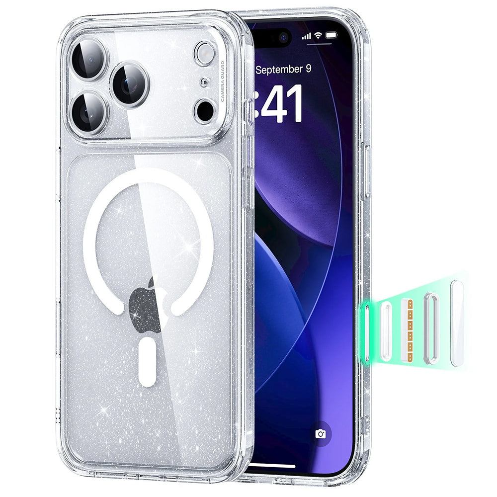 Futrola MagSafe za Apple iPhone 17 Pro Max, ESR, Classic Hybrid Shimmer, Transparentna