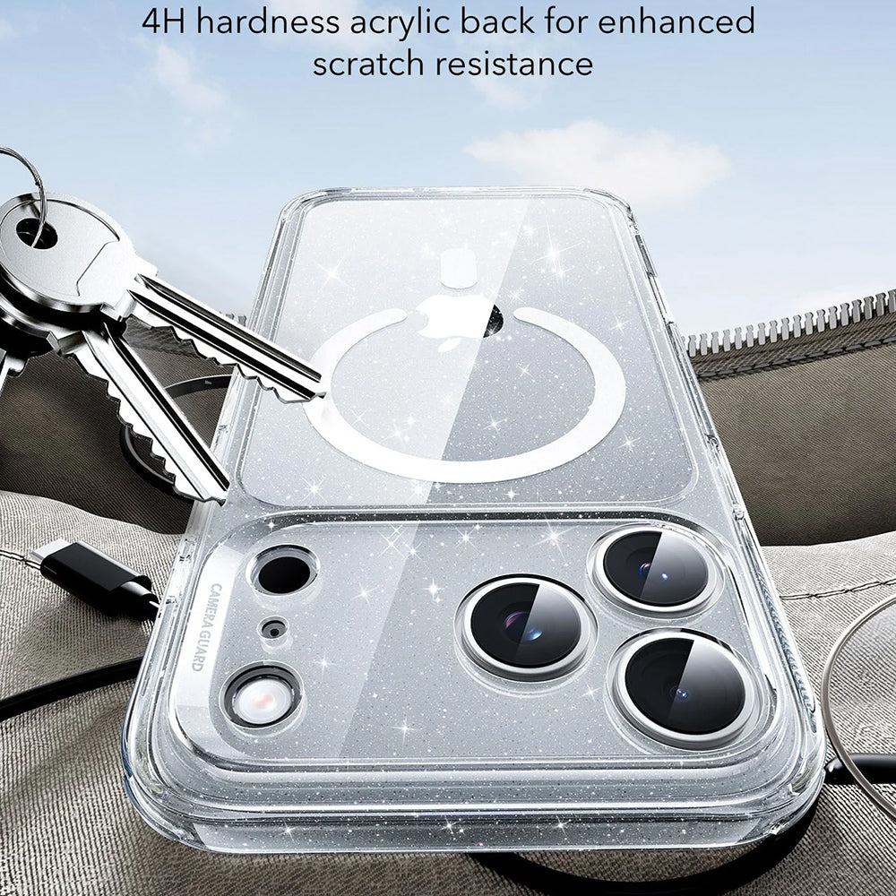 Futrola MagSafe za Apple iPhone 17 Pro Max, ESR, Classic Hybrid Shimmer, Transparentna