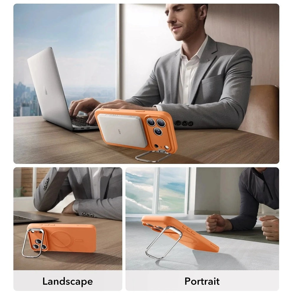 Futrola MagSafe za Apple iPhone 17 Pro Max, ESR, Cloud Soft Kickstand, Narandžasta