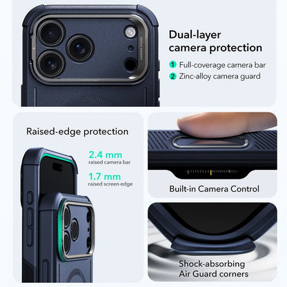 Futrola MagSafe za Apple iPhone 17 Pro Max, ESR, Cyber Armor Kickstand, Plava