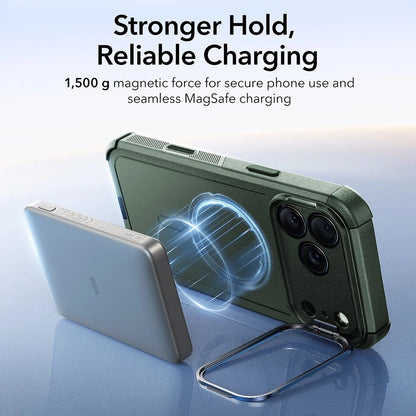 Futrola MagSafe za Apple iPhone 17 Pro Max, ESR, Cyber Armor Kickstand, Zelena