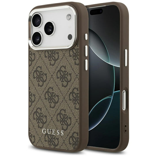 Futrola MagSafe za Apple iPhone 17 Pro Max, Guess, 4G Classic Logo, Braon