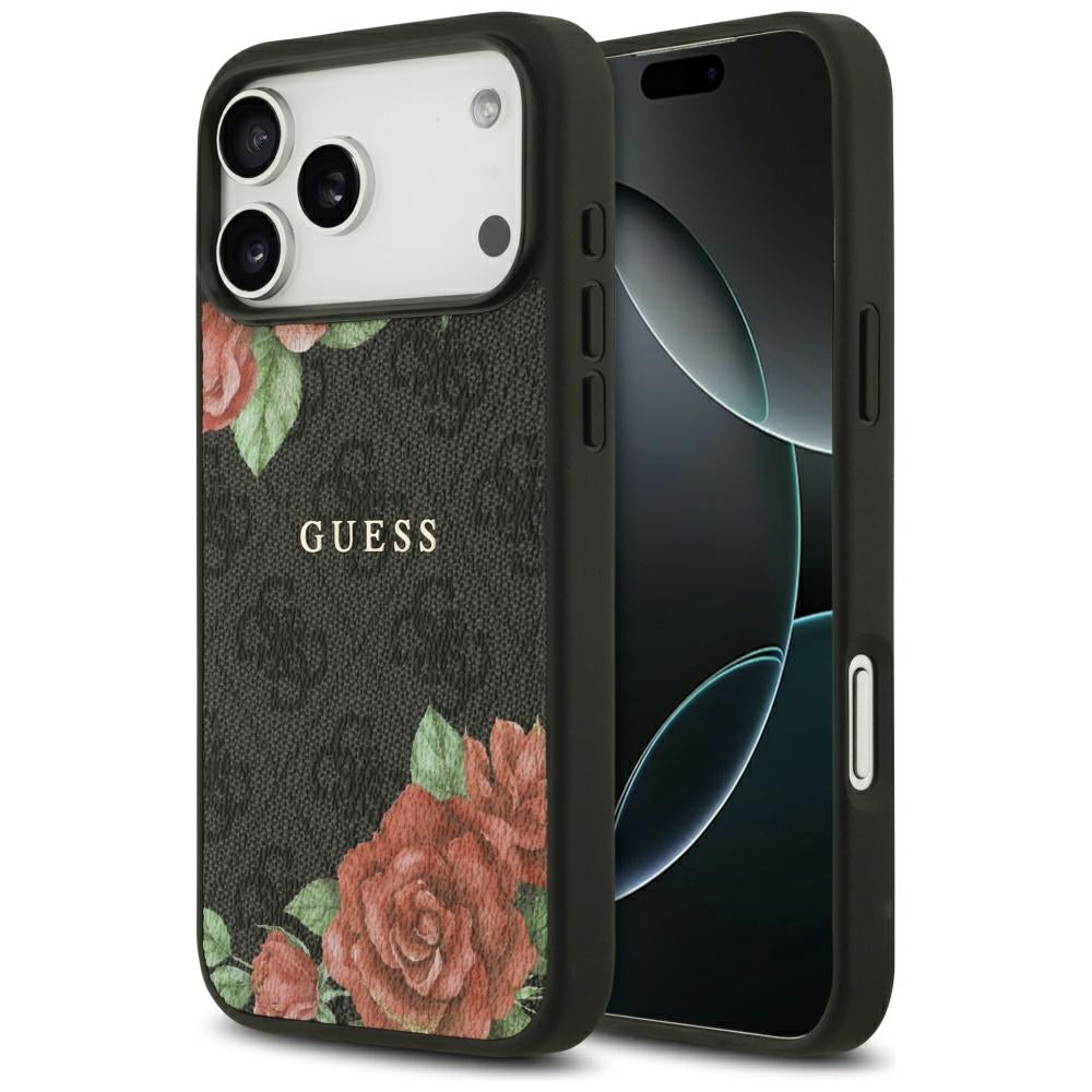 Futrola MagSafe za Apple iPhone 17 Pro Max, Guess, 4G Flowers Print, Crna