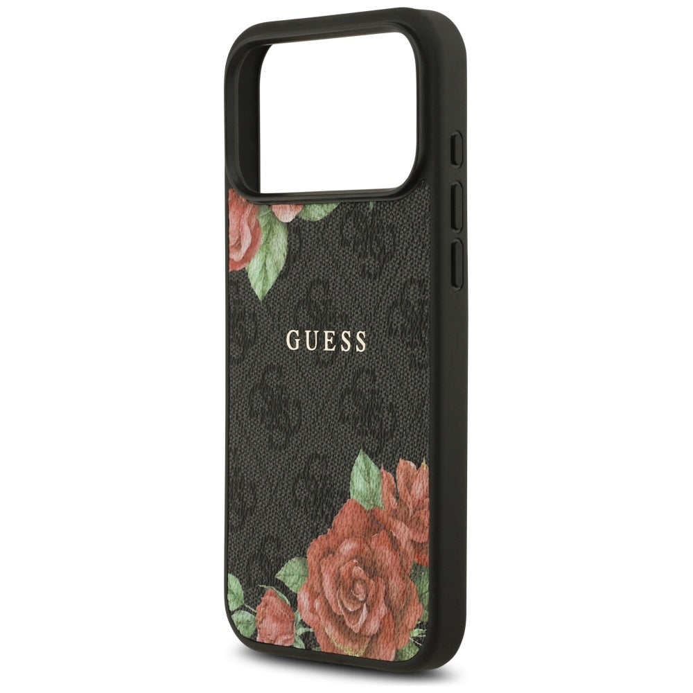 Futrola MagSafe za Apple iPhone 17 Pro Max, Guess, 4G Flowers Print, Crna