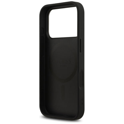 Husa MagSafe za Apple iPhone 17 Pro Max, Guess, 4G Printed Stripes, Crna