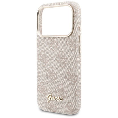 Futrola MagSafe za Apple iPhone 17 Pro Max, Guess, 4G Script Logo, Roze