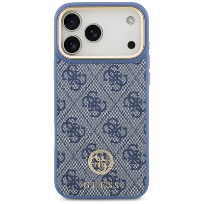 Husa MagSafe za Apple iPhone 17 Pro Max, Guess, 4G Strass Logo with Big Strap, Plava