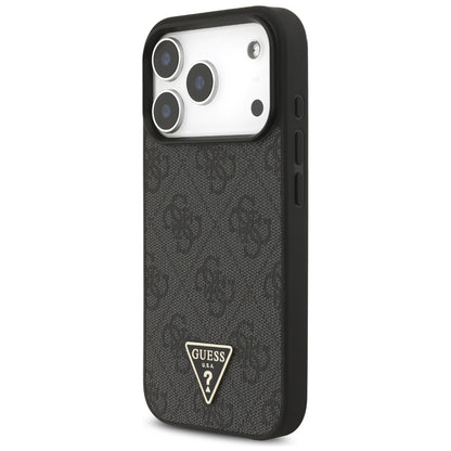 Husa MagSafe za Apple iPhone 17 Pro Max, Guess, 4G Triangle Logo with Cord Strap, Crna