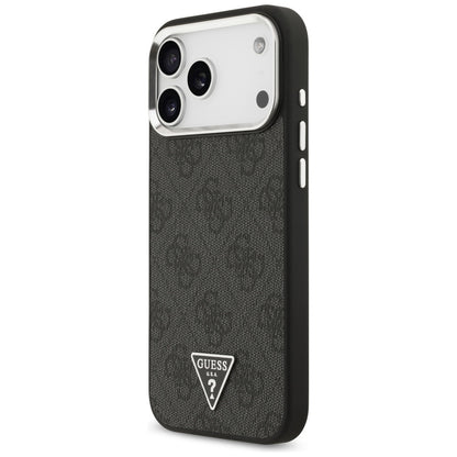 Futrola MagSafe za Apple iPhone 17 Pro Max, Guess, 4G Triangle Logo, Crno Srebrna