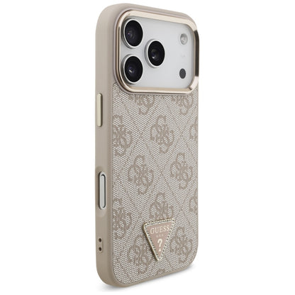 Futrola MagSafe za Apple iPhone 17 Pro Max, Guess, 4G Triangle Logo, Zlatno Roza