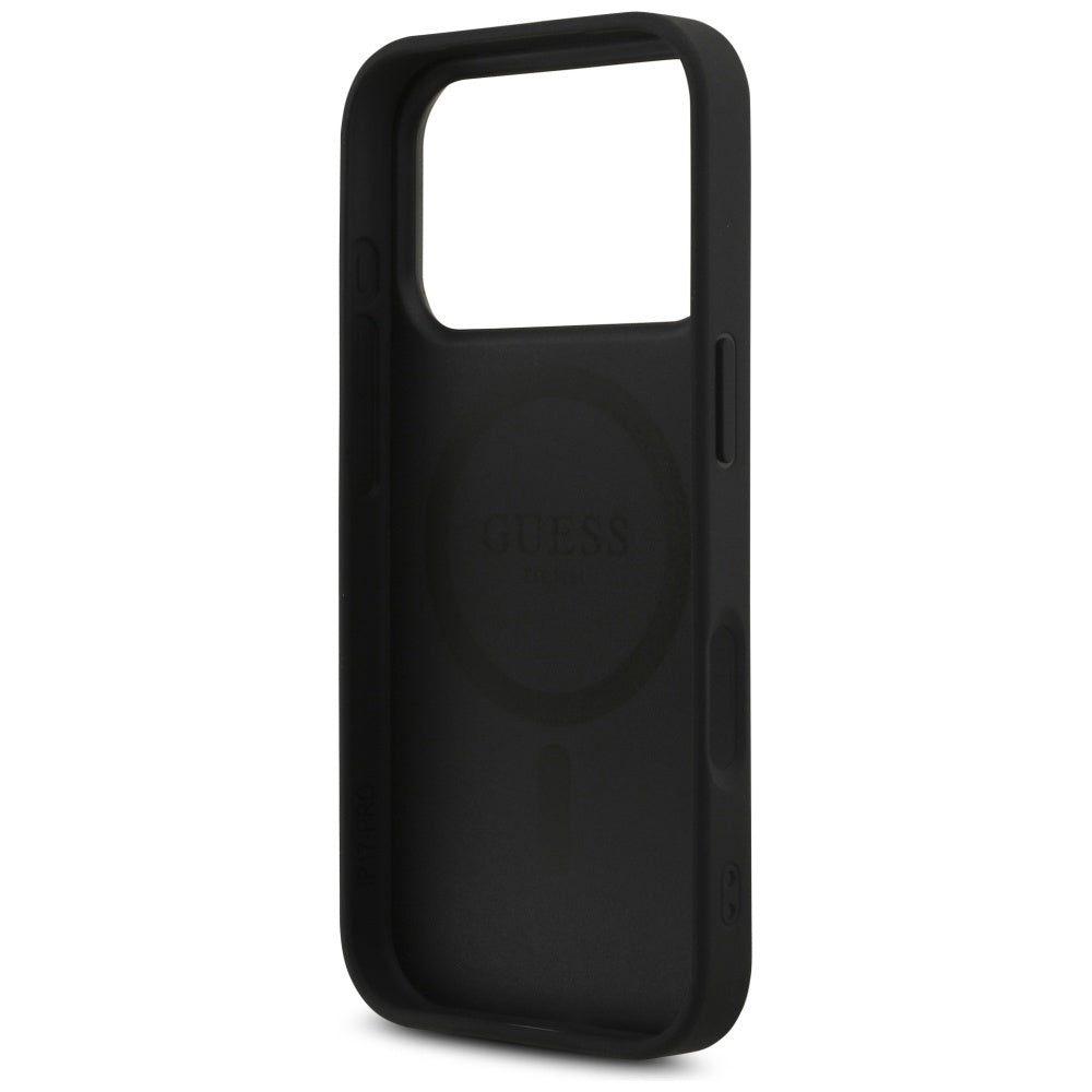 Futrola MagSafe za Apple iPhone 17 Pro Max, Guess, 4G Triangle Strass, Crna