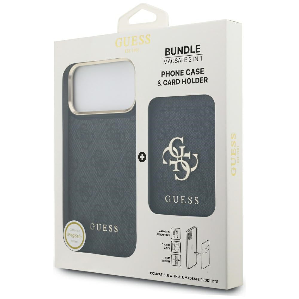 Futrola MagSafe za Apple iPhone 17 Pro Max, Guess, Cardslot 4G, Crna