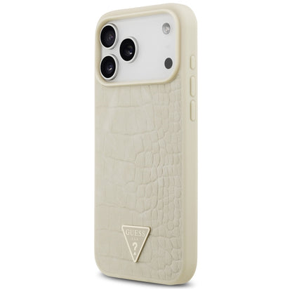 Husa MagSafe za Apple iPhone 17 Pro Max, Guess, Croco Triangle Logo, Zlatna