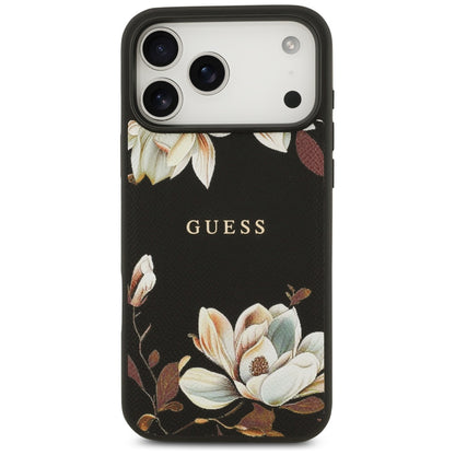 Futrola MagSafe za Apple iPhone 17 Pro Max, Guess, Grained Flowers, Crna