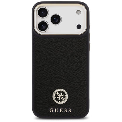 Futrola MagSafe za Apple iPhone 17 Pro Max, Guess, Grained Strass Logo, Crna