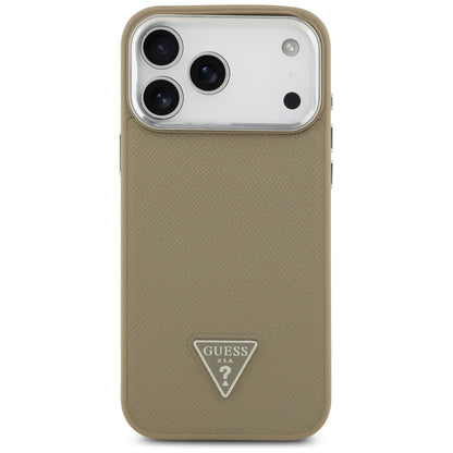Futrola MagSafe za Apple iPhone 17 Pro Max, Guess, Grained Triangle Logo, Braon