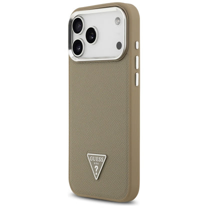 Futrola MagSafe za Apple iPhone 17 Pro Max, Guess, Grained Triangle Logo, Braon
