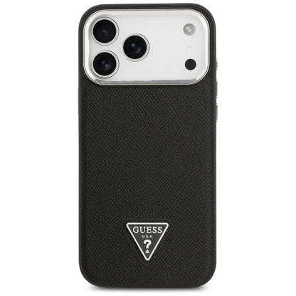 Futrola MagSafe za Apple iPhone 17 Pro Max, Guess, Grained Triangle Logo, Crna