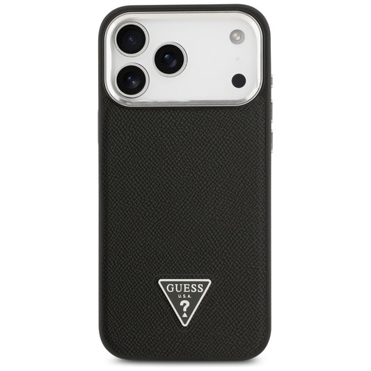 Futrola MagSafe za Apple iPhone 17 Pro Max, Guess, Grained Triangle Logo, Crna