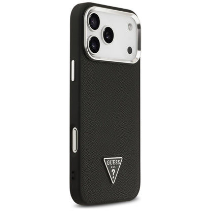 Futrola MagSafe za Apple iPhone 17 Pro Max, Guess, Grained Triangle Logo, Crna
