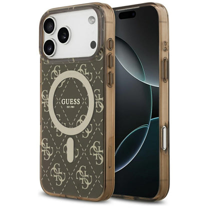 Futrola MagSafe za Apple iPhone 17 Pro Max, Guess, IML 4G Background, Braon