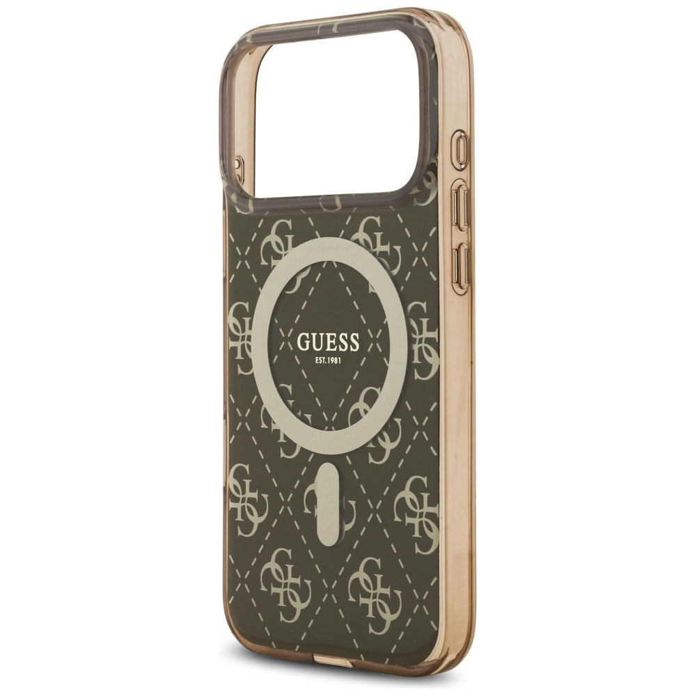 Futrola MagSafe za Apple iPhone 17 Pro Max, Guess, IML 4G Background, Braon