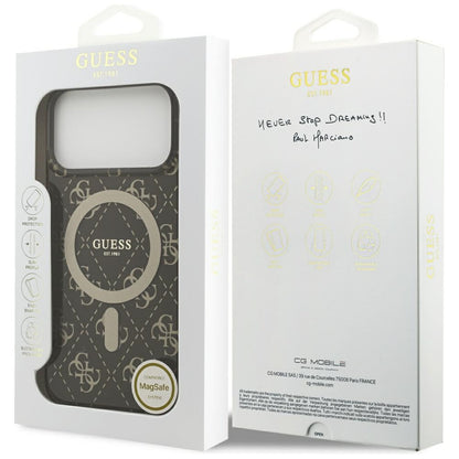 Futrola MagSafe za Apple iPhone 17 Pro Max, Guess, IML 4G Background, Braon