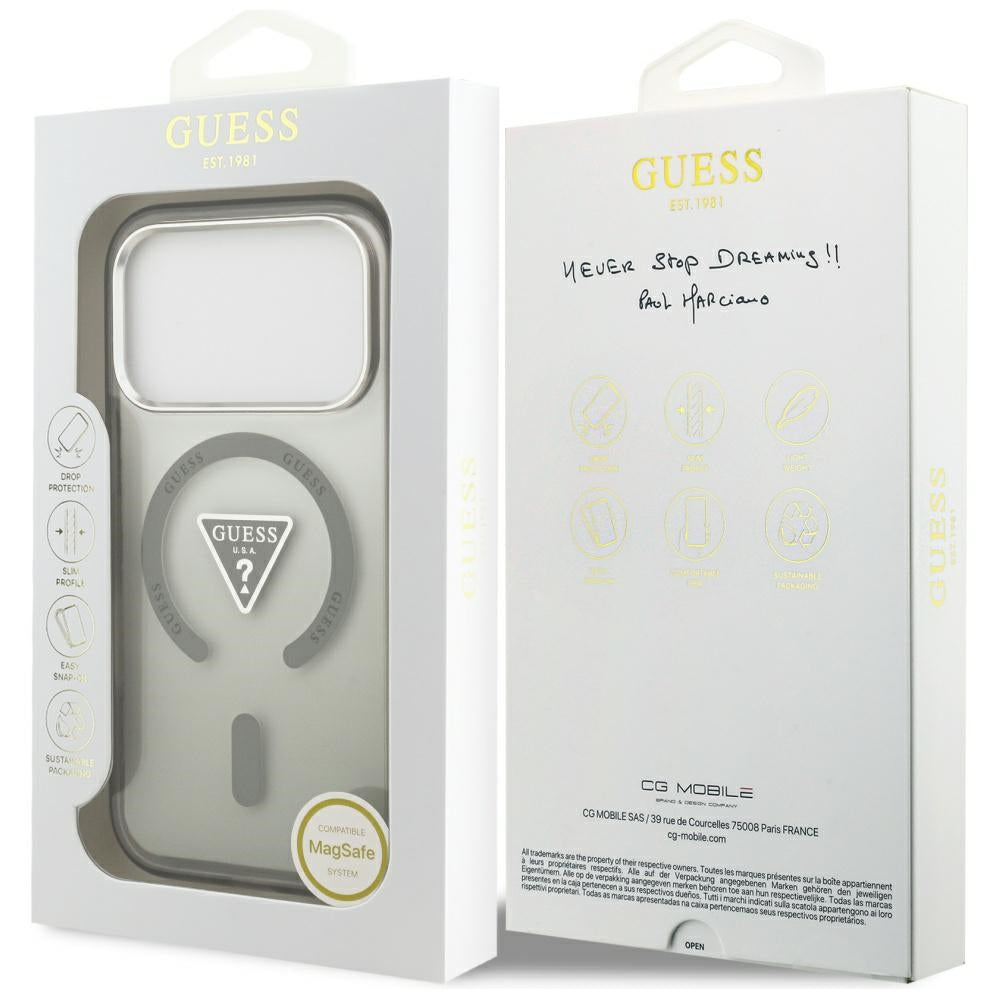 Futrola MagSafe za Apple iPhone 17 Pro Max, Guess, IML Gradient Triangle Logo, Kaki