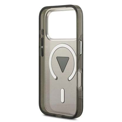 Futrola MagSafe za Apple iPhone 17 Pro Max, Guess, IML Gradient Triangle Logo, Crno Srebrna