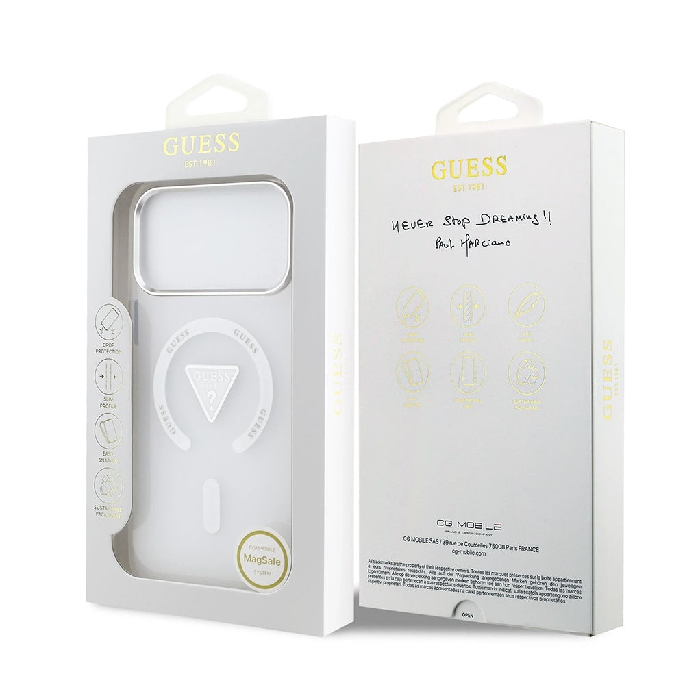 Futrola MagSafe za Apple iPhone 17 Pro Max, Guess, IML Gradient Triangle Logo, Transparentna