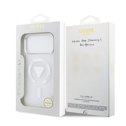 Futrola MagSafe za Apple iPhone 17 Pro Max, Guess, IML Gradient Triangle Logo, Transparentna