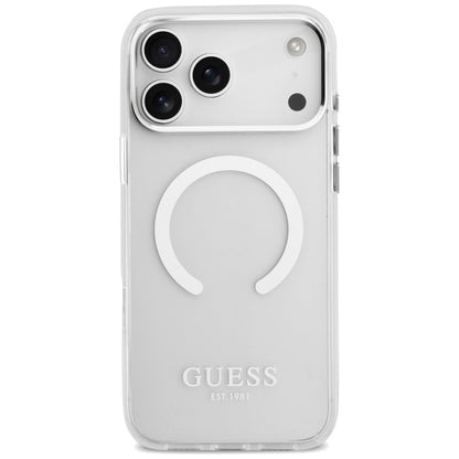 Futrola MagSafe za Apple iPhone 17 Pro Max, Guess, Metal Outline, Srebrna