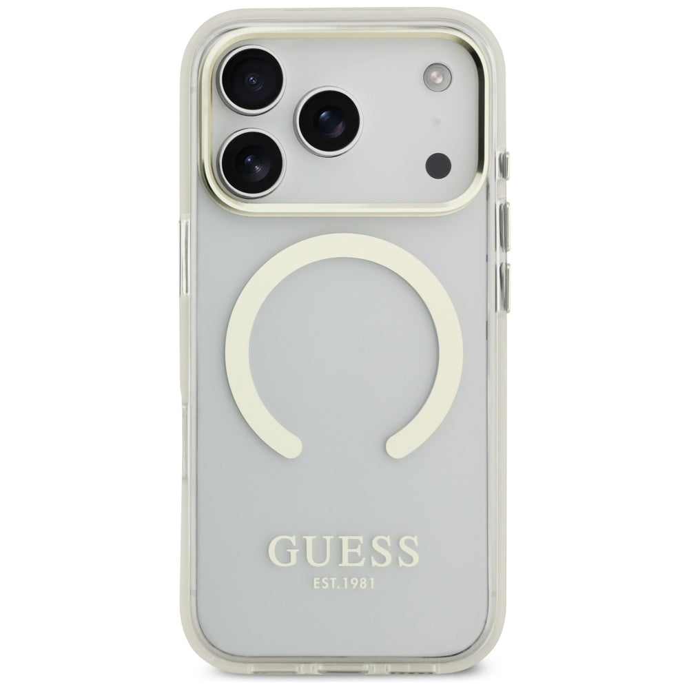 Futrola MagSafe za Apple iPhone 17 Pro Max, Guess, Metal Outline, Zlatna
