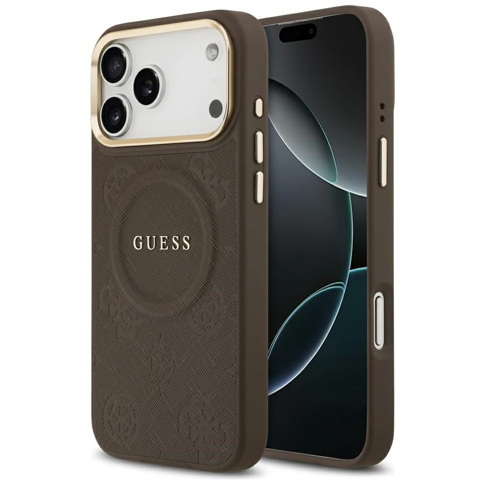 Futrola MagSafe za Apple iPhone 17 Pro Max, Guess, Peony Hot Stamp, Braon