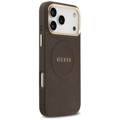 Futrola MagSafe za Apple iPhone 17 Pro Max, Guess, Peony Hot Stamp, Braon