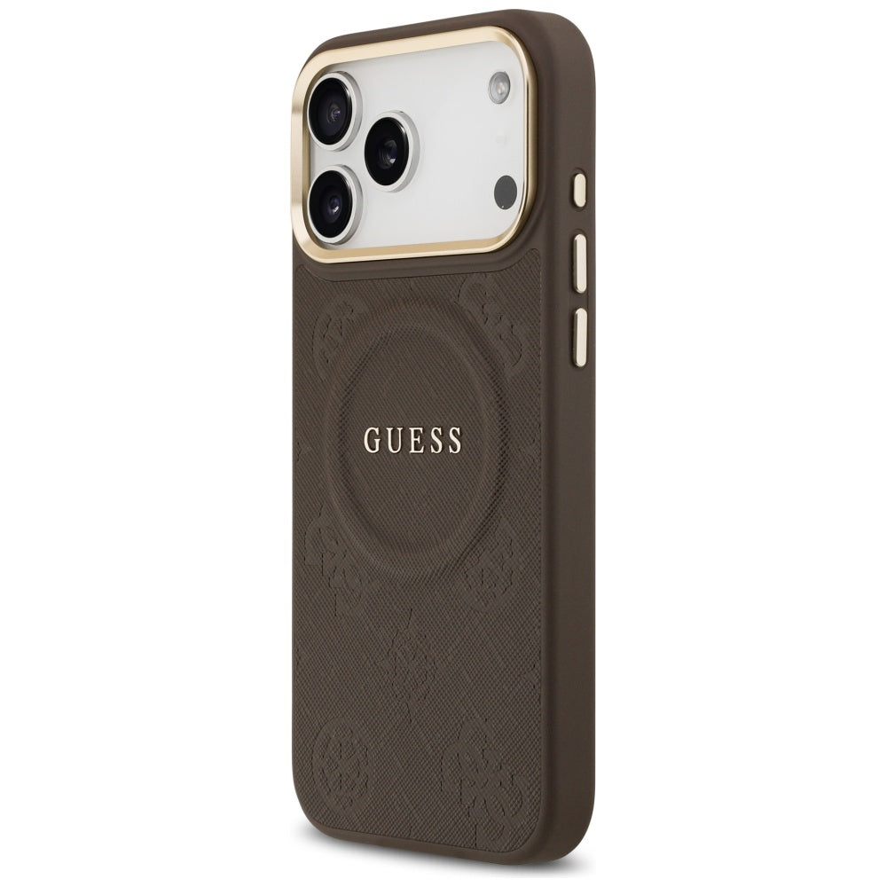 Futrola MagSafe za Apple iPhone 17 Pro Max, Guess, Peony Hot Stamp, Braon