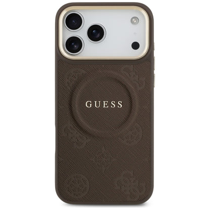 Futrola MagSafe za Apple iPhone 17 Pro Max, Guess, Peony Hot Stamp, Braon