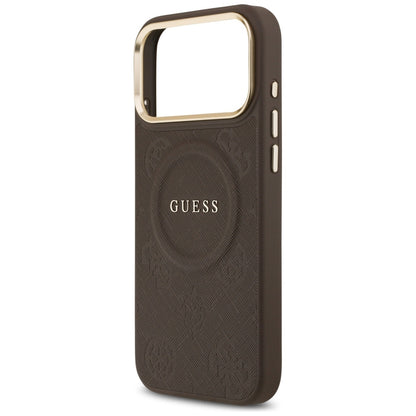 Futrola MagSafe za Apple iPhone 17 Pro Max, Guess, Peony Hot Stamp, Braon