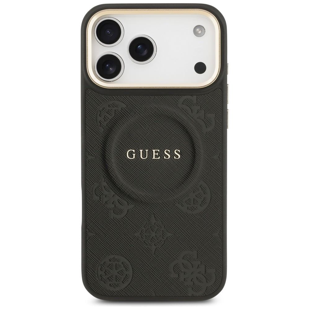 Husa MagSafe za Apple iPhone 17 Pro Max, Guess, Peony Hot Stamp, Crna