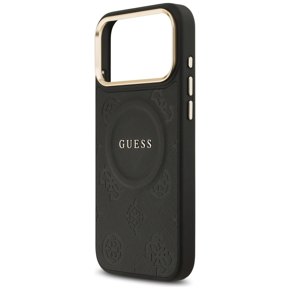 Husa MagSafe za Apple iPhone 17 Pro Max, Guess, Peony Hot Stamp, Crna