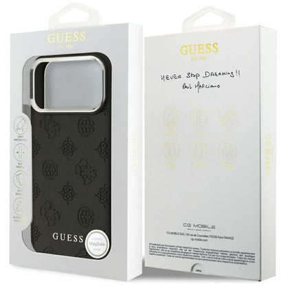 Futrola MagSafe za Apple iPhone 17 Pro Max, Guess, Peony Hot Stamp Script, Crna