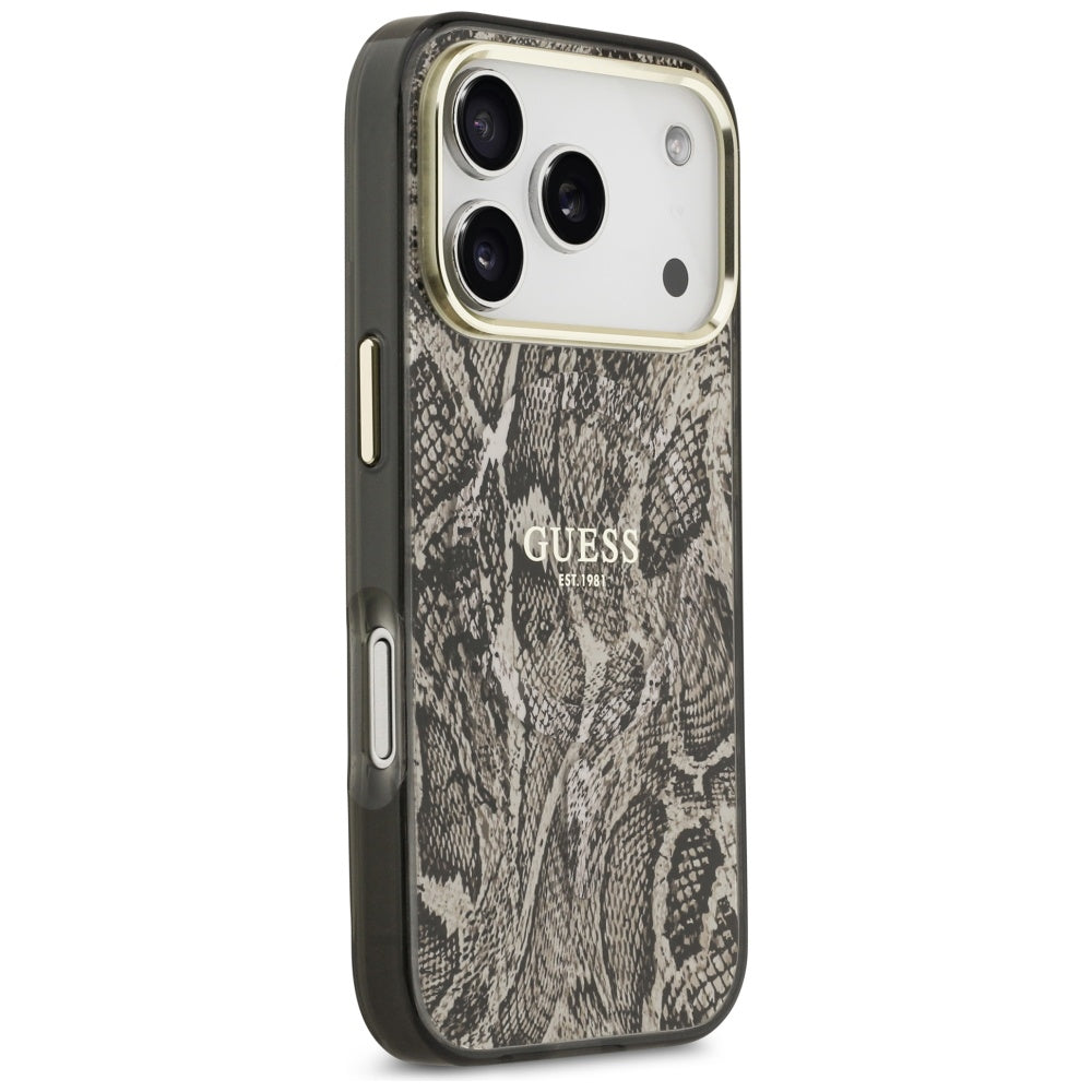 Husa MagSafe za Apple iPhone 17 Pro Max, Guess, Python Pattern, Braon