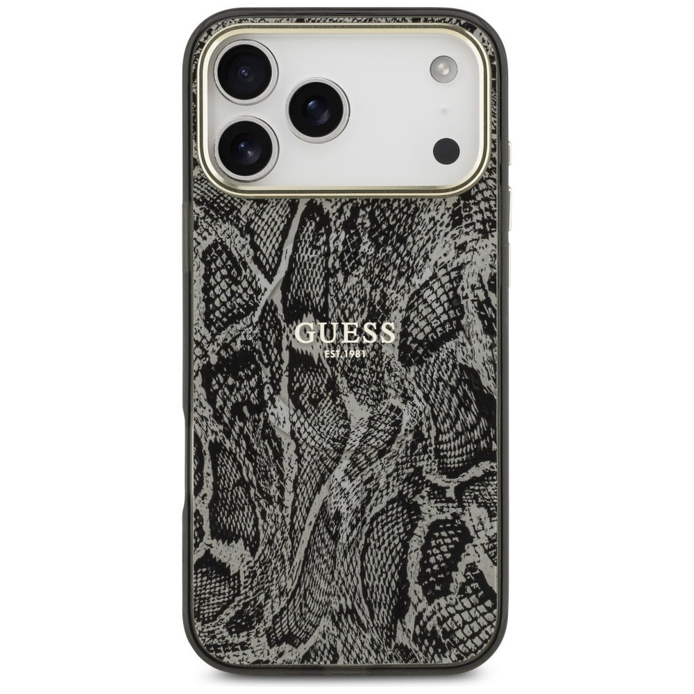 Futrola MagSafe za Apple iPhone 17 Pro Max, Guess, Python Pattern, Crna