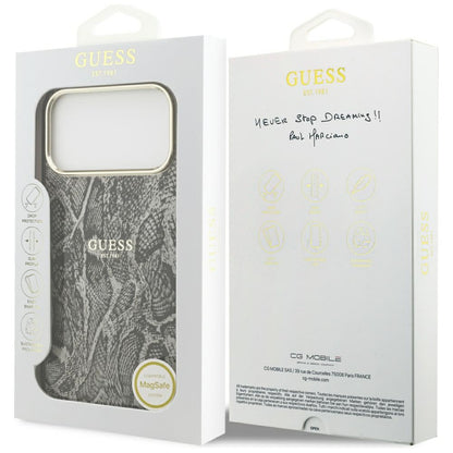 Futrola MagSafe za Apple iPhone 17 Pro Max, Guess, Python Pattern, Crna