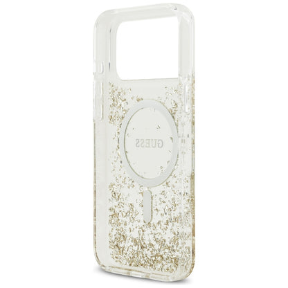 Husa MagSafe za Apple iPhone 17 Pro Max, Guess, Resin Bottom Glitter, Zlatna