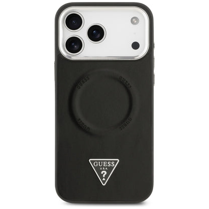 Futrola MagSafe za Apple iPhone 17 Pro Max, Guess, Triangle Logo, Crno Srebrna
