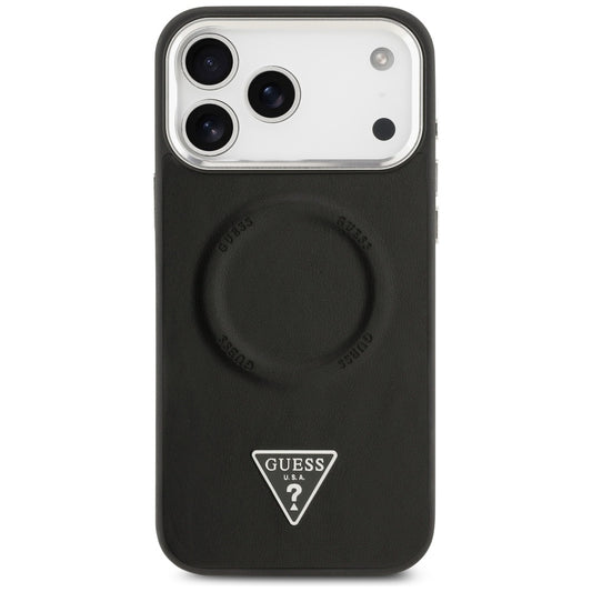 Futrola MagSafe za Apple iPhone 17 Pro Max, Guess, Triangle Logo, Crno Srebrna
