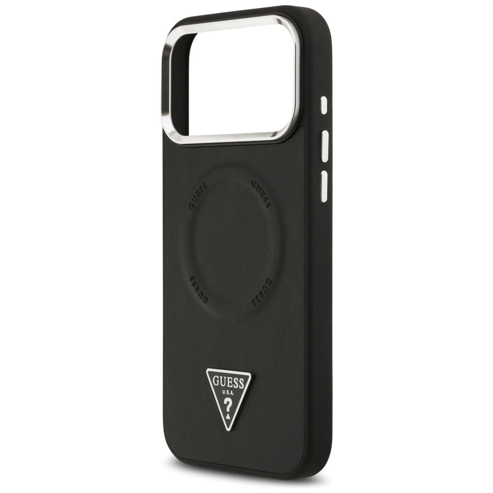 Futrola MagSafe za Apple iPhone 17 Pro Max, Guess, Triangle Logo, Crno Srebrna