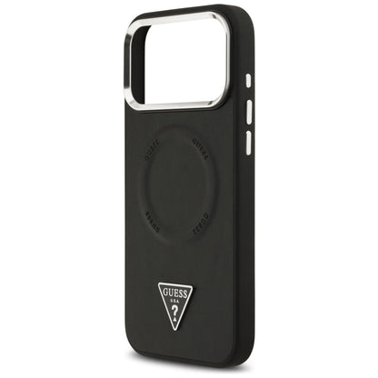 Futrola MagSafe za Apple iPhone 17 Pro Max, Guess, Triangle Logo, Crno Srebrna